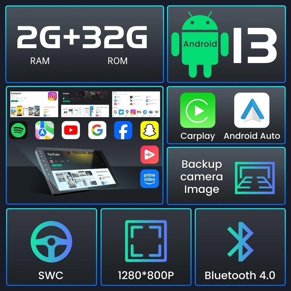 Jingelsye 10.1″ CarPlay Radio for [2007 – 2013] Chevy Silverado GPS BT WiFi