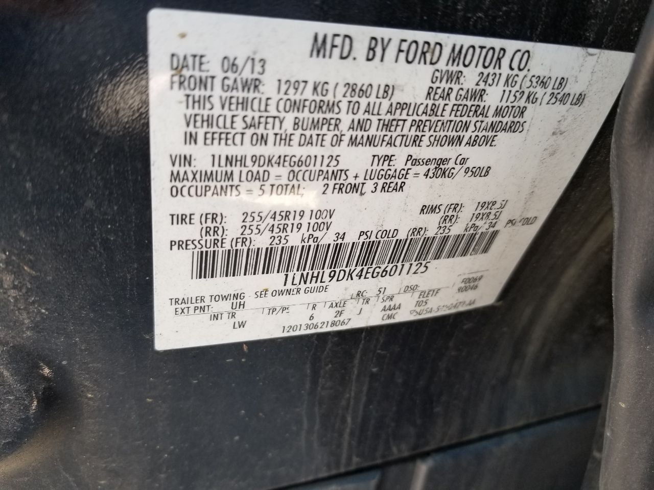 Audio Equipment Radio Receiver ID DA5T-19C107-JB Fits 13-15 MKS 5079077