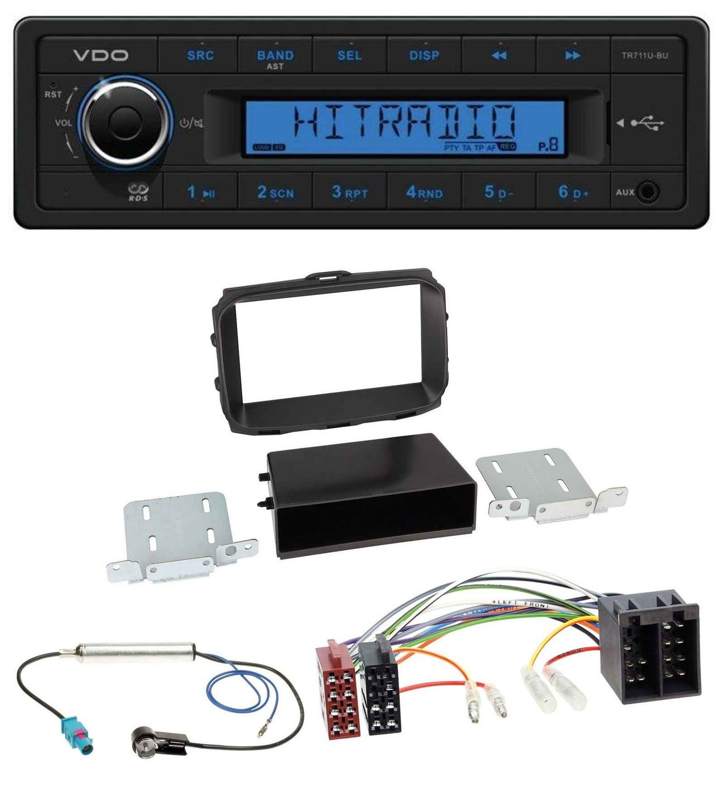 VDO AUX 1DIN MP3 USB Car Stereo for Alfa Romeo Giulietta 2013-2021 ISO