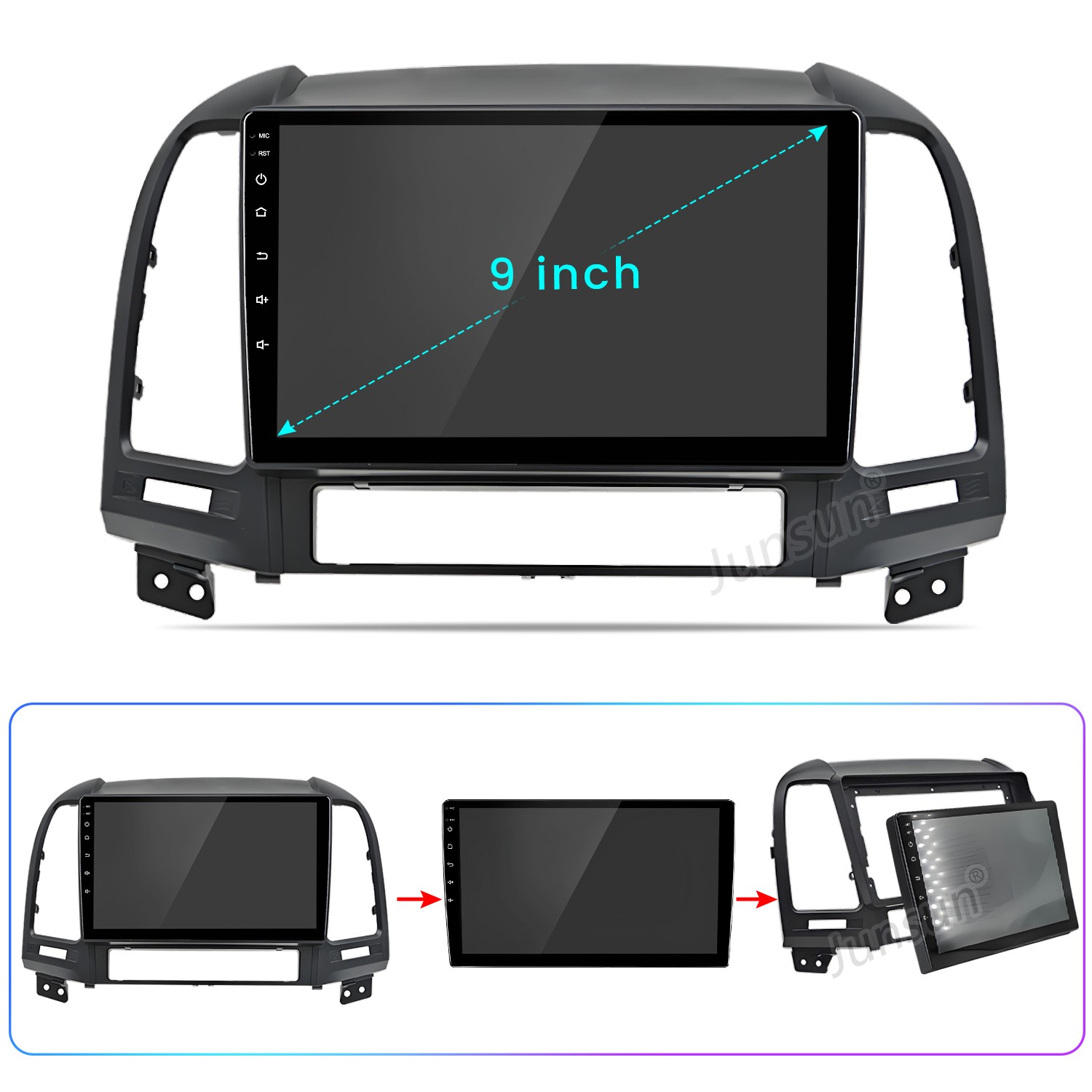 4+64G Carplay Android14 For Hyundai Santa Fe 2 2006-12 Car Stereo Radio GPS Navi