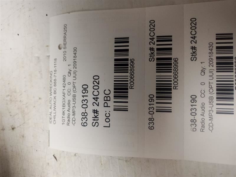 Audio Equipment Radio AM-FM-CD-MP3-USB Fits 11-18 EXPRESS 2500 VAN 668996