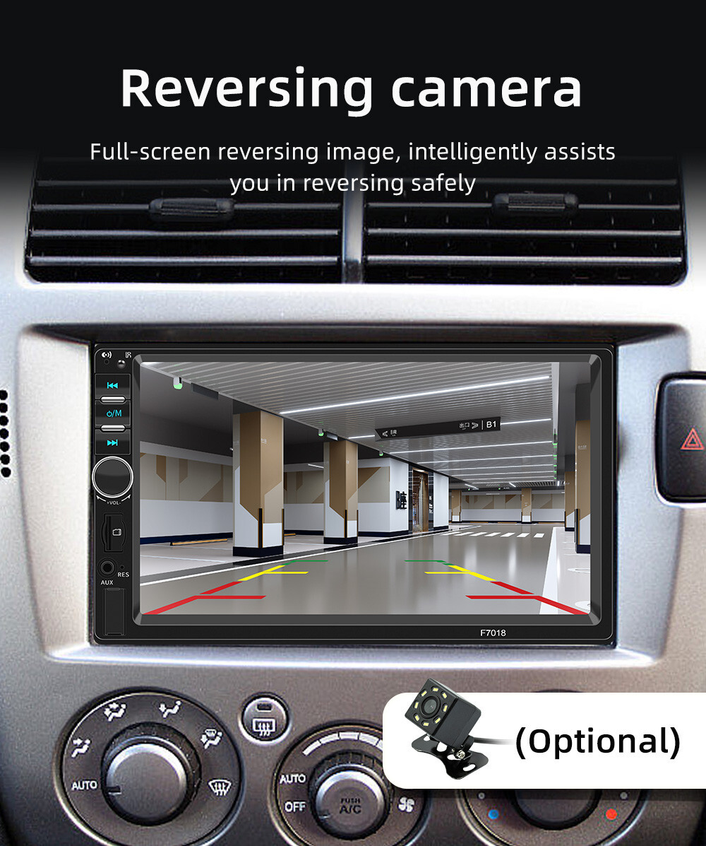 2 Din Car Radio Bluetooth Stereo Touch Screen MP5 Player TF Aux USB Mirror Link