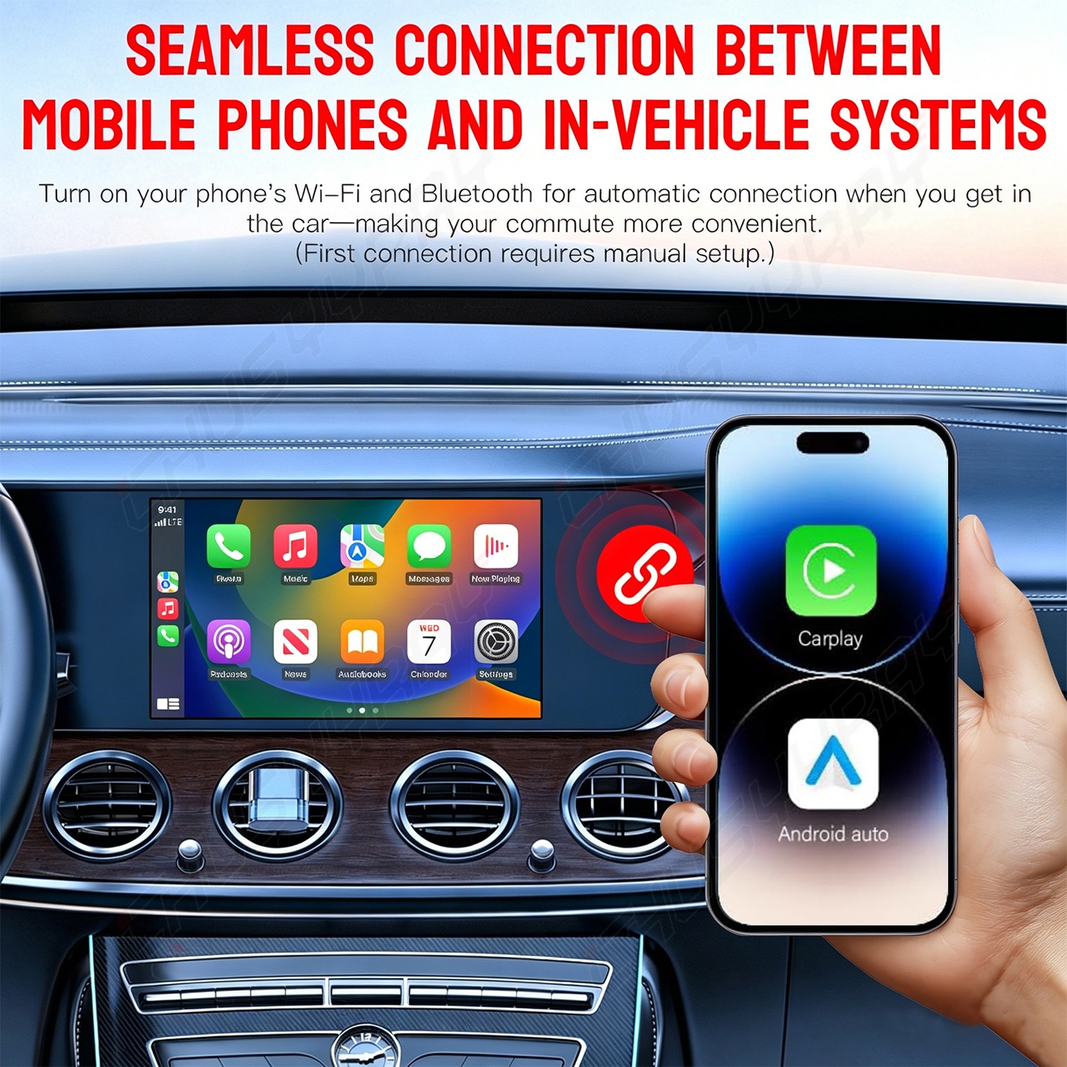 Mini Wireless Carplay Dongle Android Auto Adapter USB Car Connect Box Adapter
