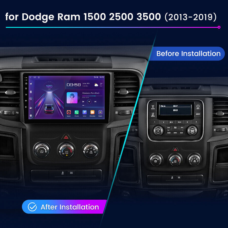 64G Android Carplay Radio Stereo For Dodge Ram 1500 2500 3500 2013-2018 GPS SWC