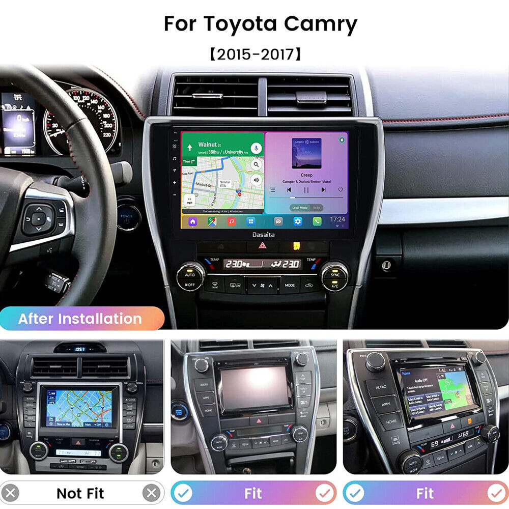 For 2015-2017 Toyota Camry Radio Car Stereo Carplay Android 12 GPS Navigation BT