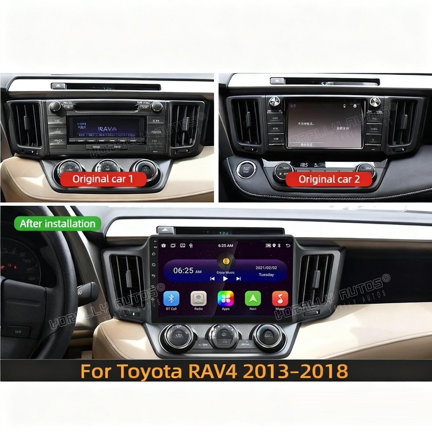 4+64G For 2013-2018 Toyota RAV4 Android 15 Carplay 8 Core Car Stereo Radio GPS