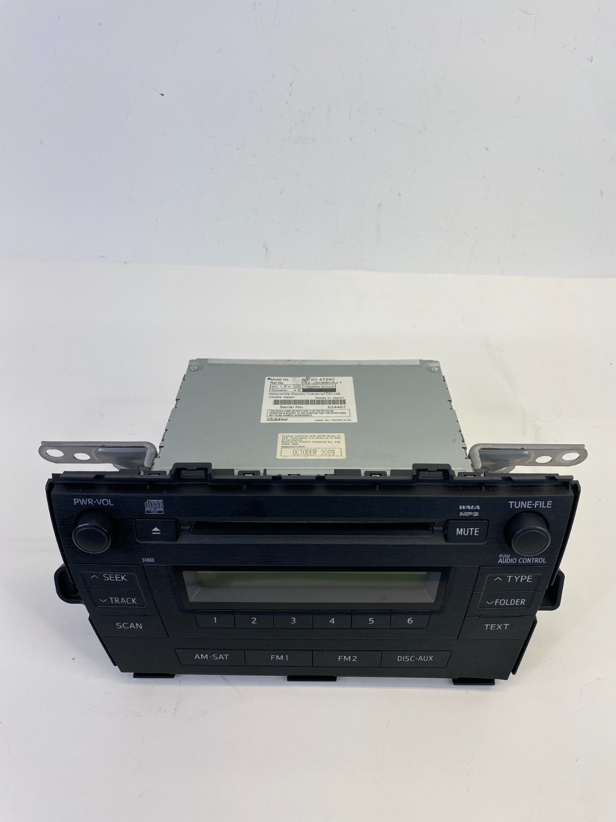 2010 2011 TOYOTA PRIUS RADIO RECEIVER CD DISC PLAYER MP3 WMA UNIT 8612047290 OEM