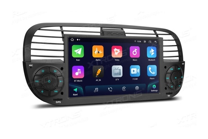 BLACK TABLET CAR FOR FIAT 500 CAR RADIO ANDROID OS 4G RAM + 64G ROM WI-FI GPS 7″