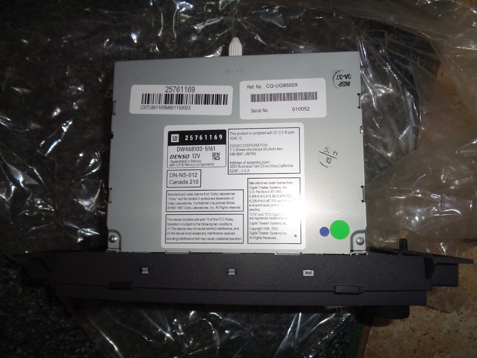 OEM GM ACDELCO 25761169 2006 CADILLAC DTS RADIO STERIO CLOCK DISC ORIGINAL