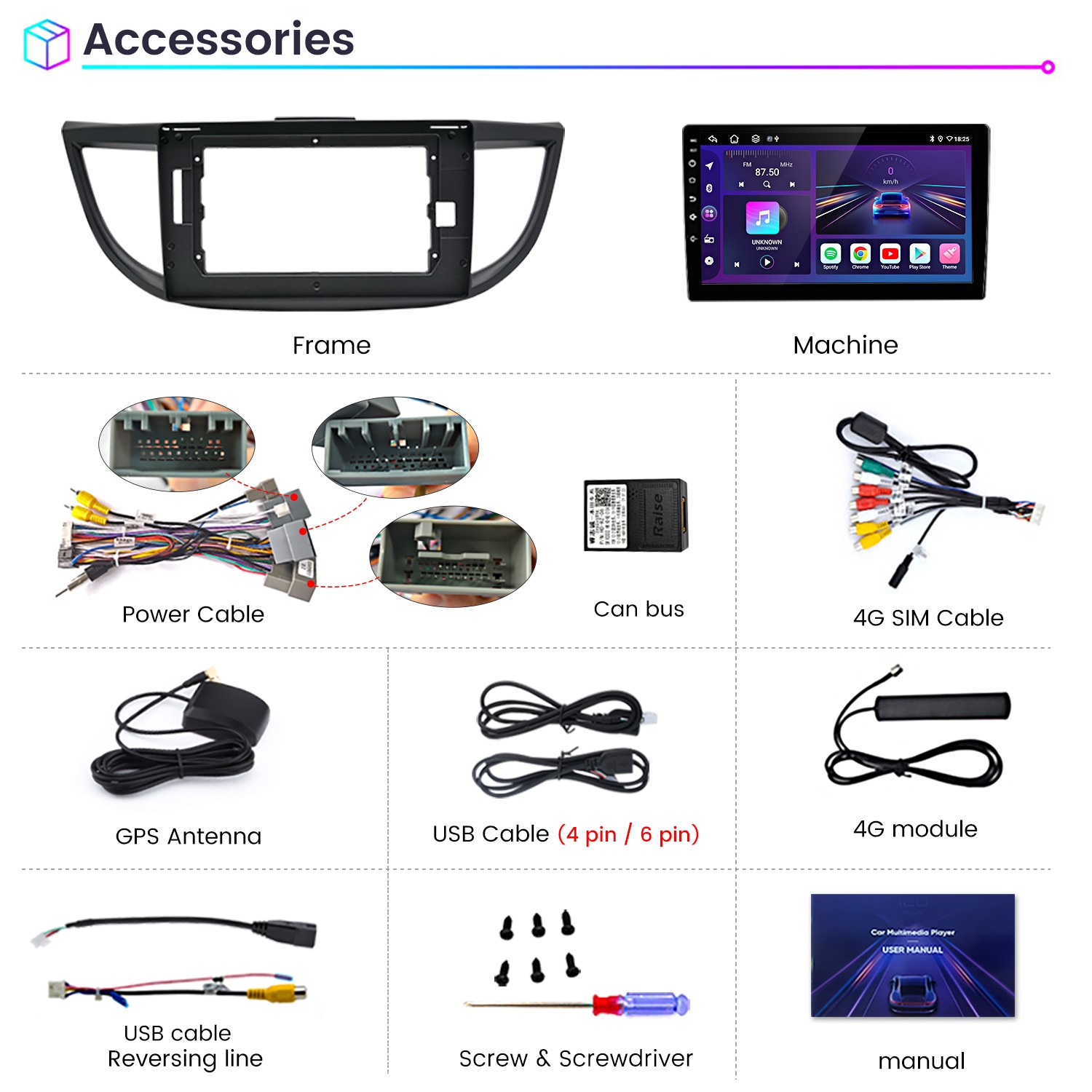 For Honda CRV 2012-2016 6+128G 8Core CarPlay Android15 Car Stereo Radio GPS Navi