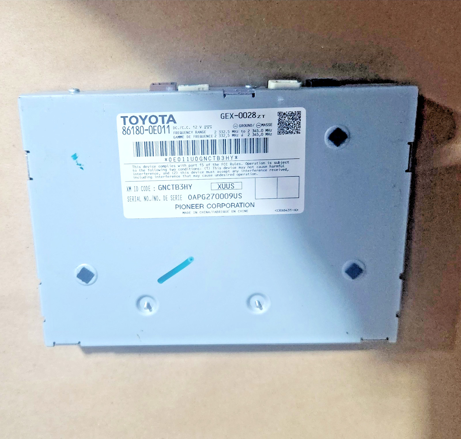 2013-2019 Toyota Radio Control Unit OEM 86180-0E011
