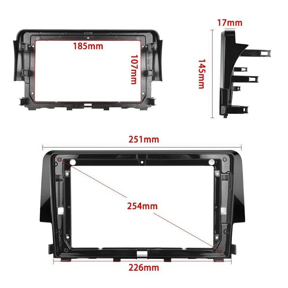 For 2016-2021 Honda Civic Car Radio Stereo Carplay 4+64G 9in FM SWC Wireless HD
