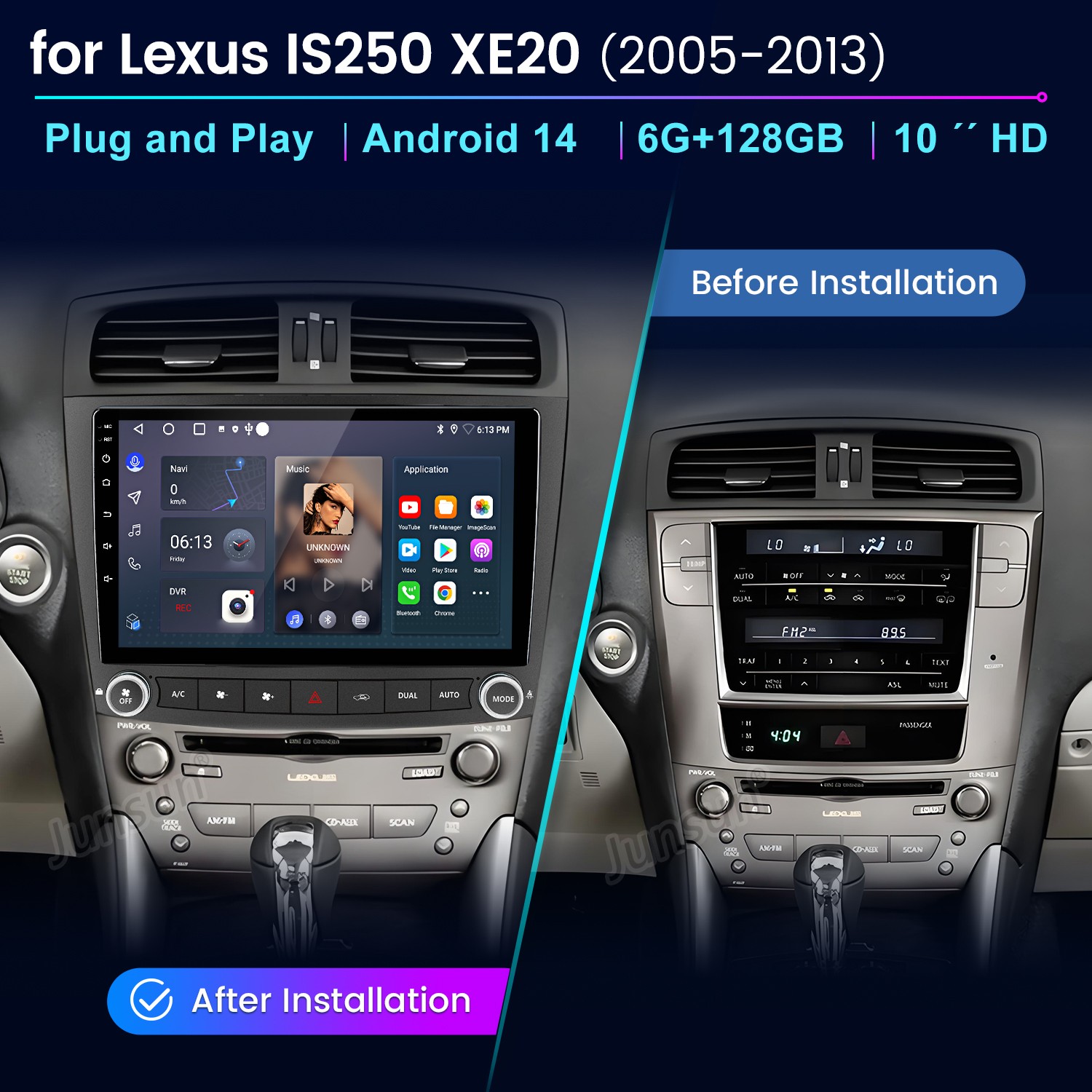 For Lexus IS250 IS350 2005-13 6+128G Android15 Carplay Car Stereo Radio GPS Navi
