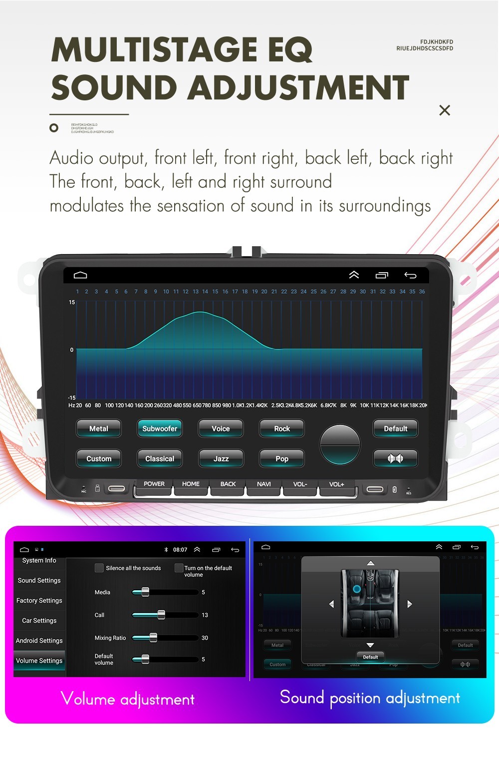 For Volkswagen VW Golf Polo Passa 9inch Car Radio Wireless CarPlay Android Auto
