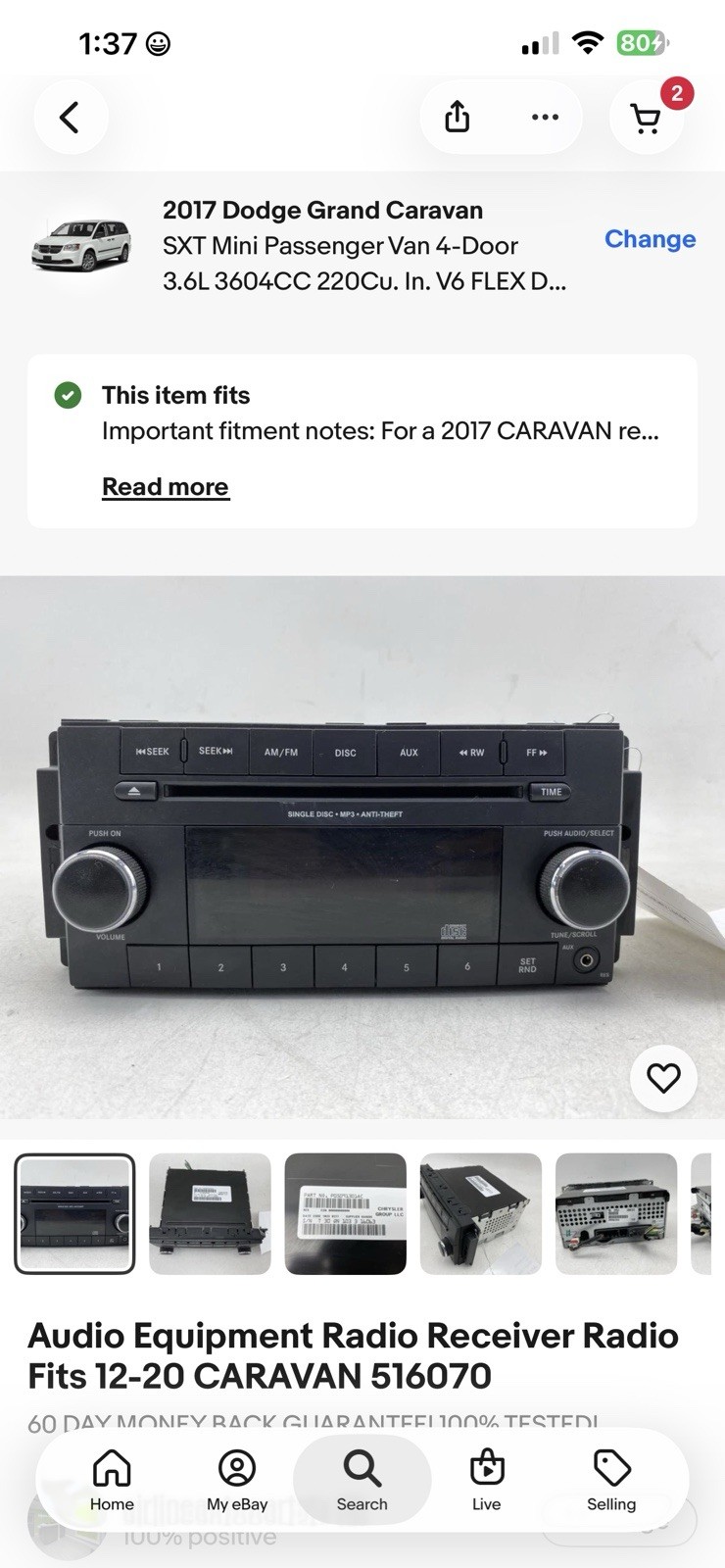 Dodge Grand Caravan Res Radio Not Working Or for Parts