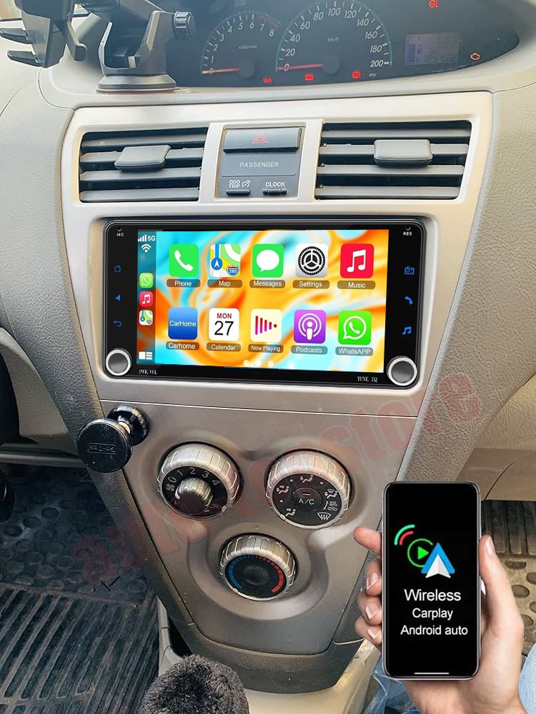 Android 15 Navi CarPlay Car Stereo Radio GPS 4GB+64GB For 2007-2011 Toyota Yaris