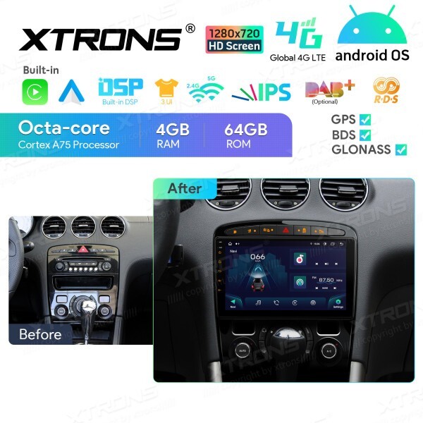 STOCK1 ANDROID OS TABLET FOR PEUGEOT Octa Core 4GB RAM 64GB ROM