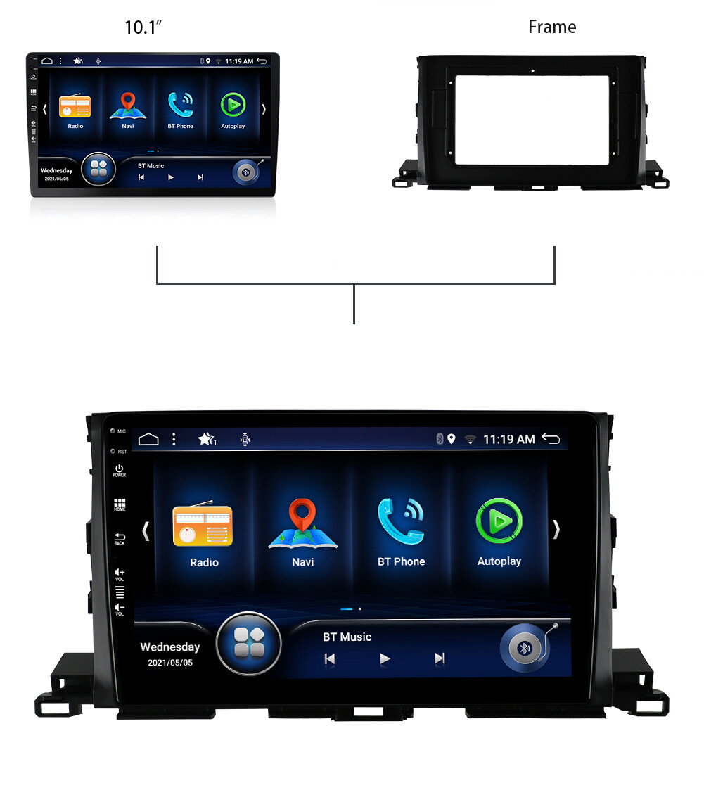 8GB+256GB For Toyota Highlander 2014-18 CarPlay&Android Auto Car Stereo GPS 128G