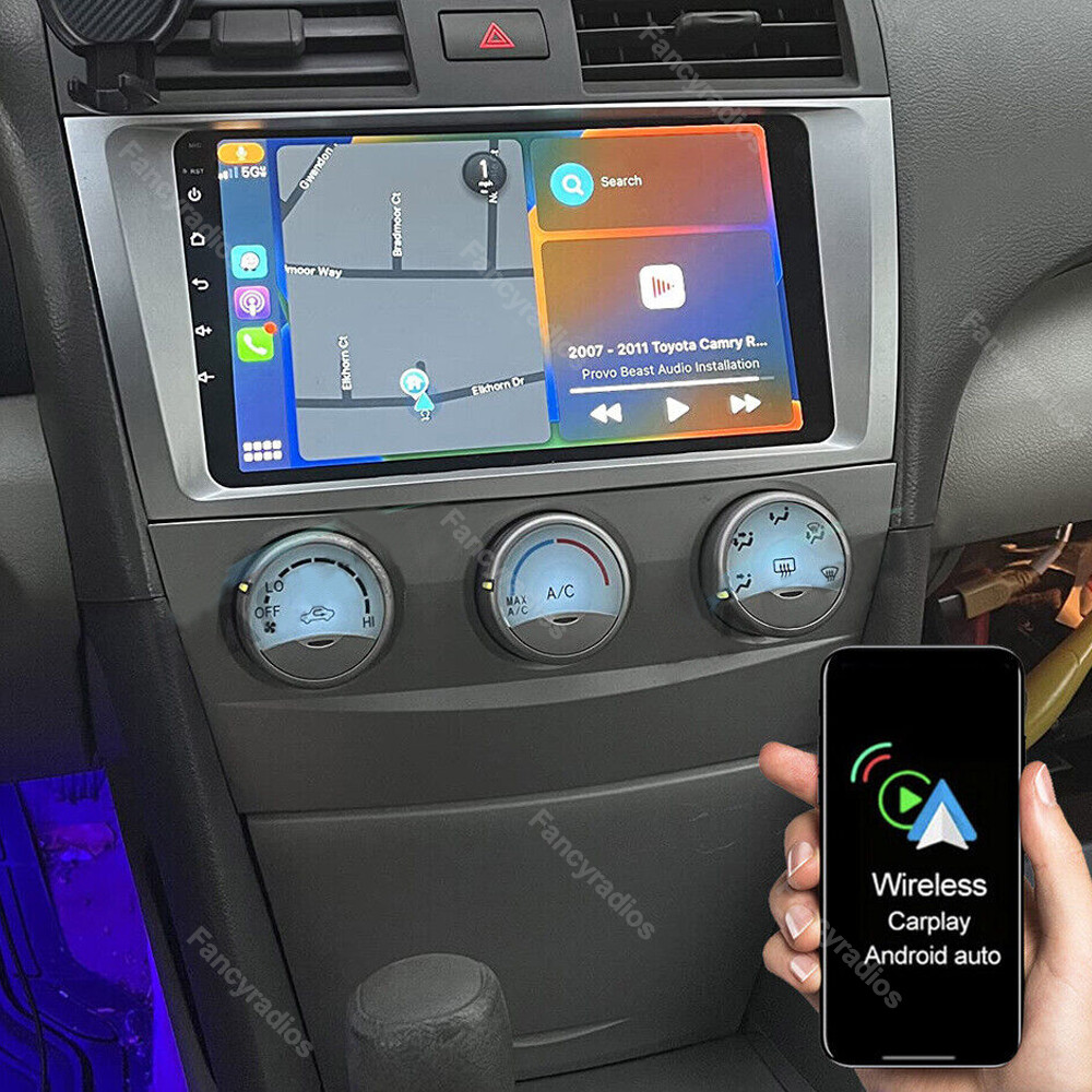 For TOYOTA CAMRY 2007-2011 9″ Carplay Android 12 Car Stereo Radio Wifi GPS Navi