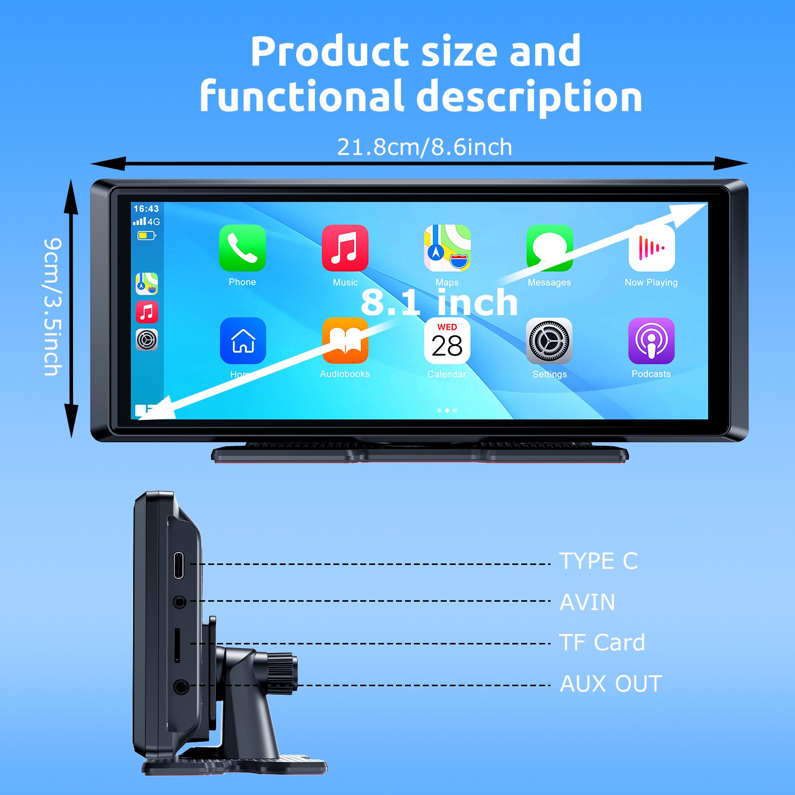 1080P Dual Lens Car DVR Dash Cam Video Recorder G-Sensor Front and Rear Camera