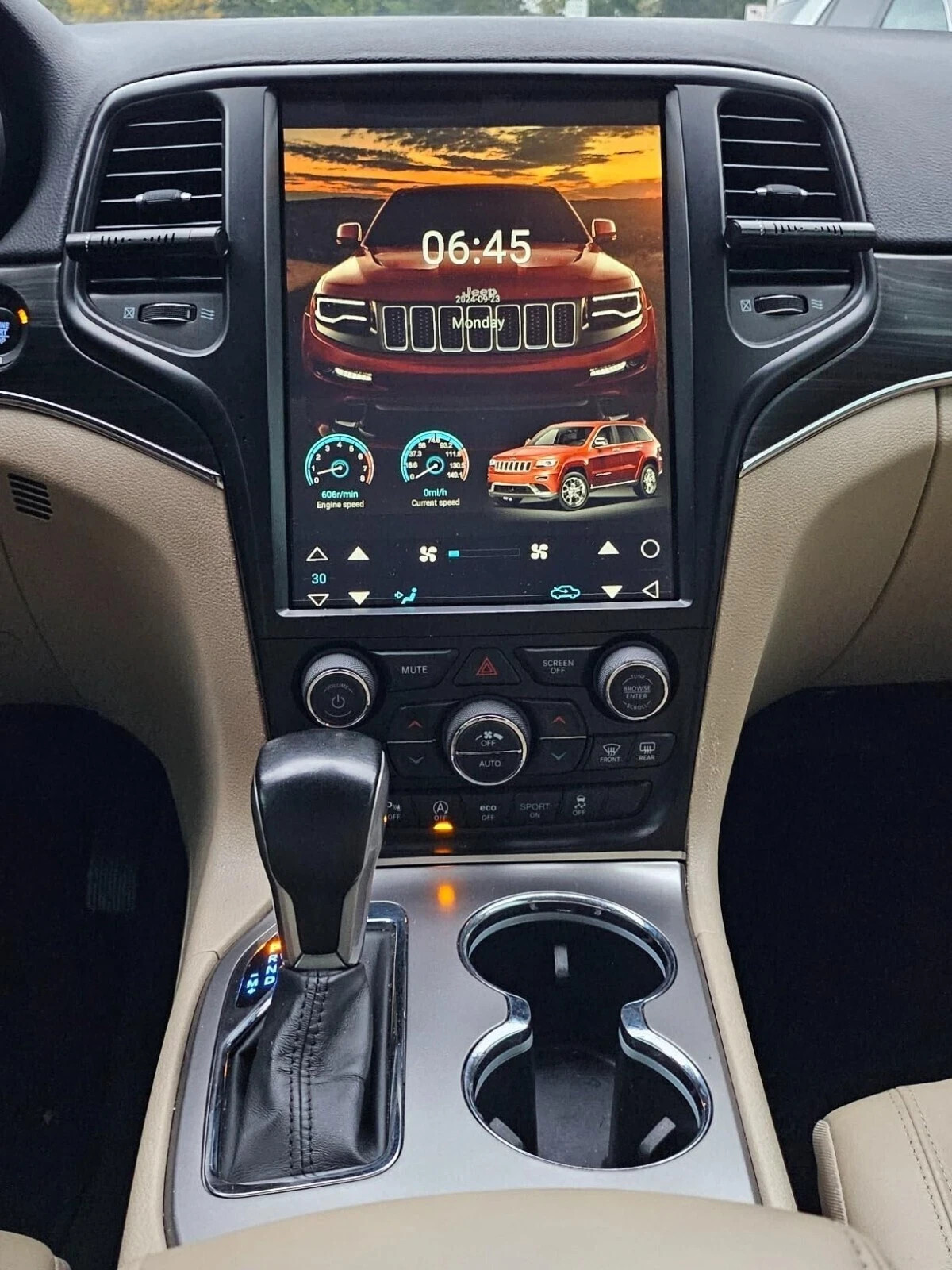 12.8″ Android Car RadioCarplay Stereo HD GPS For 2014-2020 Jeep Grand Cherokee