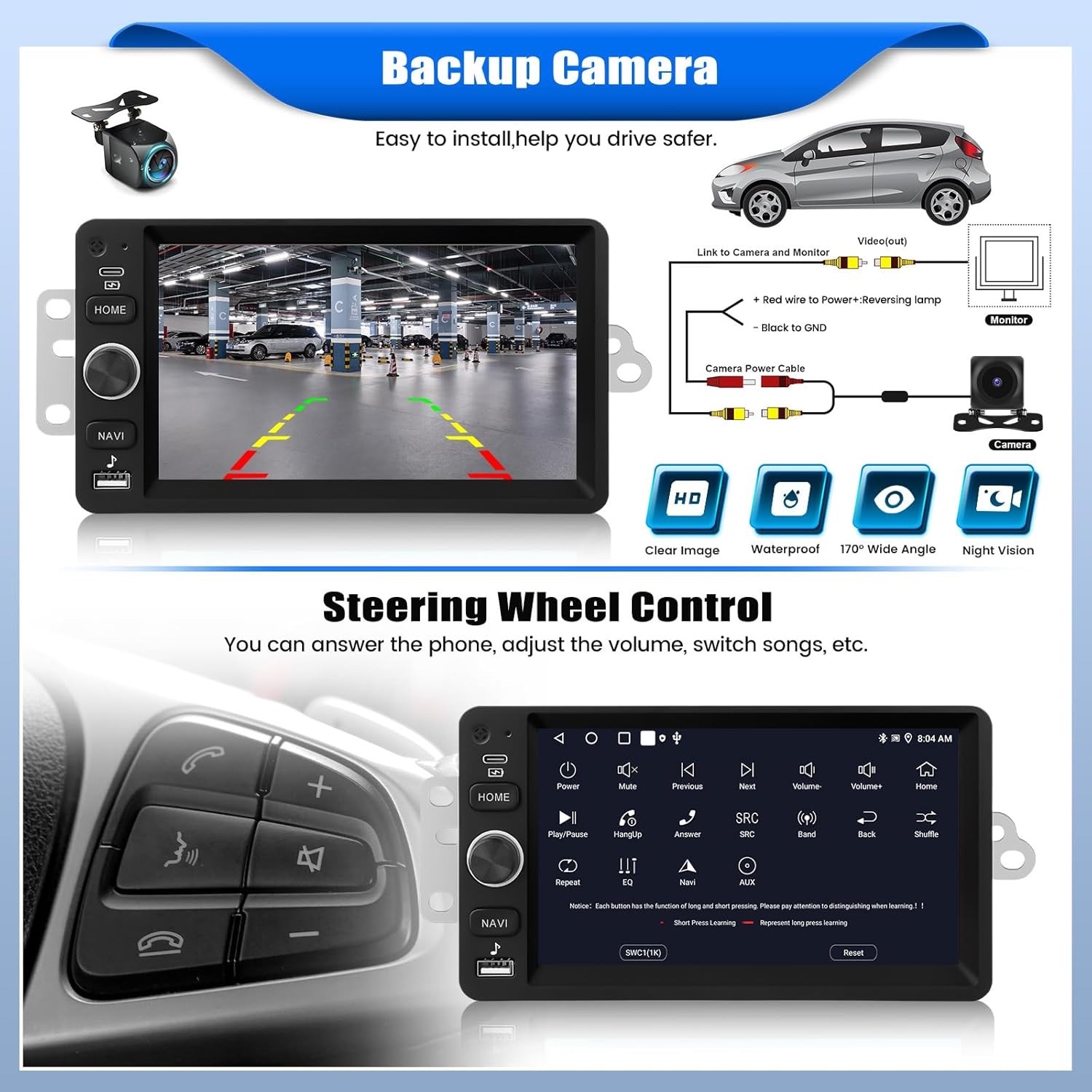 2+64G Android Car Stereo Radio for Chevy Chevrolet Silverado SSR, BT FM/RDS WiFi
