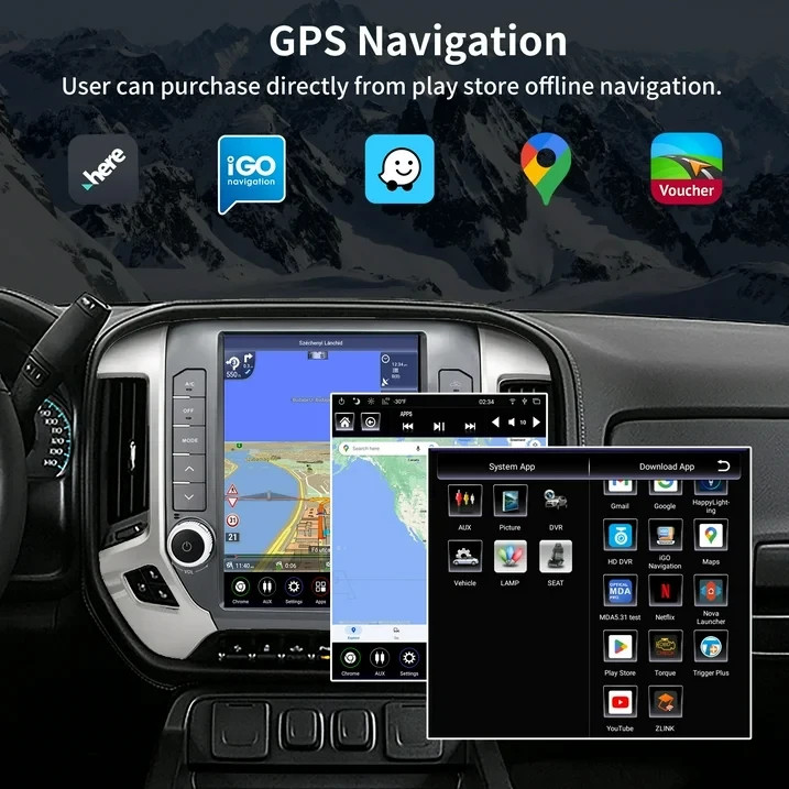 For Chevrolet Silverado GMC Sierra 2014-2018 12.1″ Android Navi Car Stereo Radio