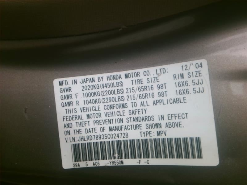 Audio Equipment Radio Am-fm-cd-cassette Single Disc 2TN2 Fits 05-06 CR-V 319276