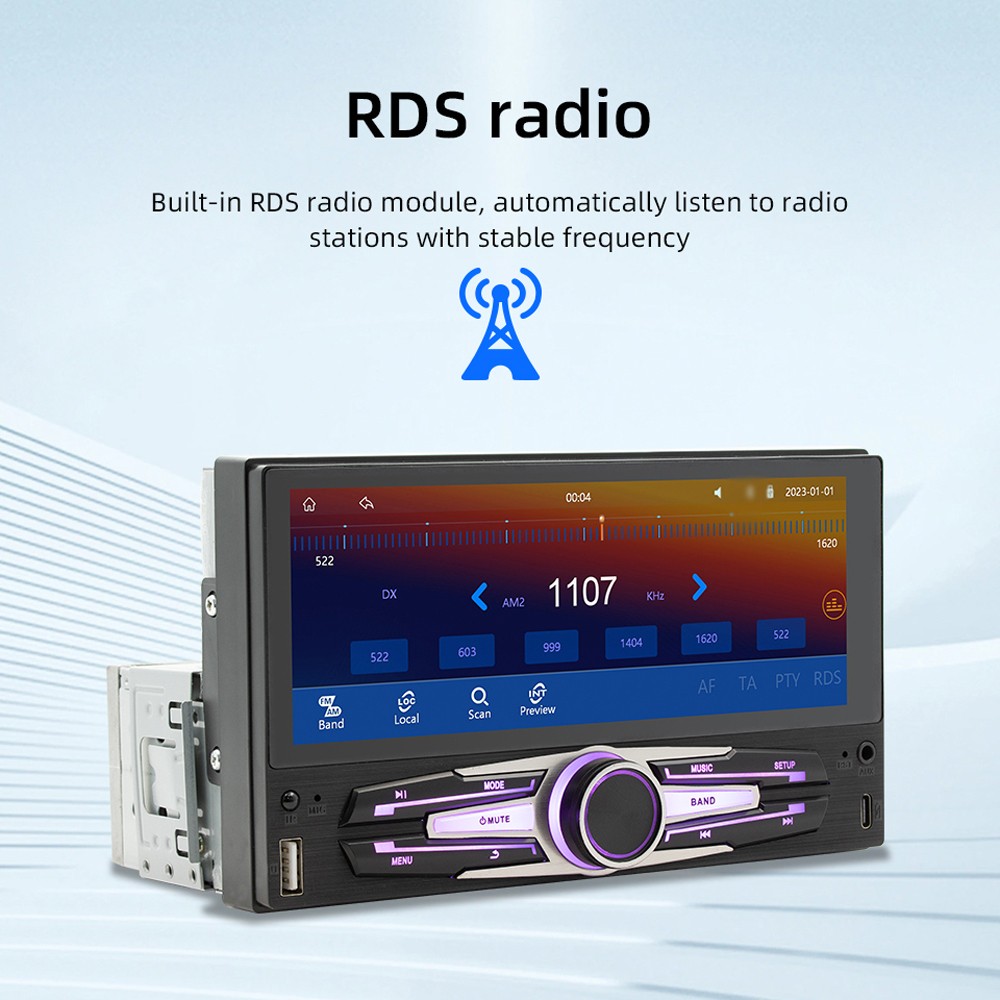 6.86 Inch Car Stereo BT MP5 Player RDS Radio Support Hands-Free Calling U-D BNVZ
