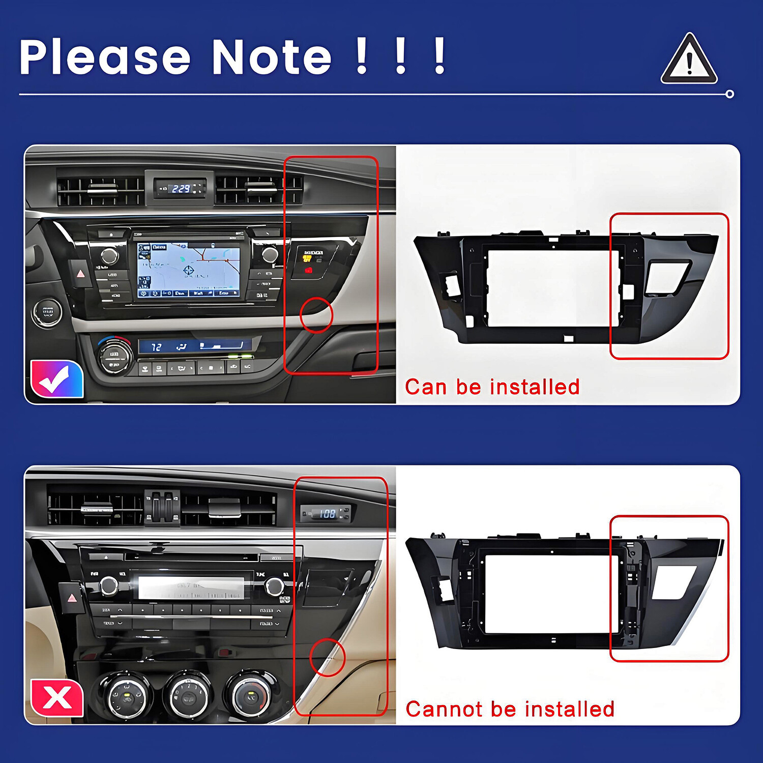 CarPlay 6+128GB Android15 Car Stereo Radio GPS Navi For Toyota Corolla 2014-2016