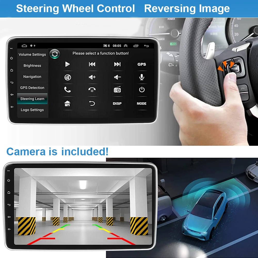 Android 15 Double 2DIN Rotatable 10.1” Car Stereo Radio Carplay GPS Wifi BT 64G