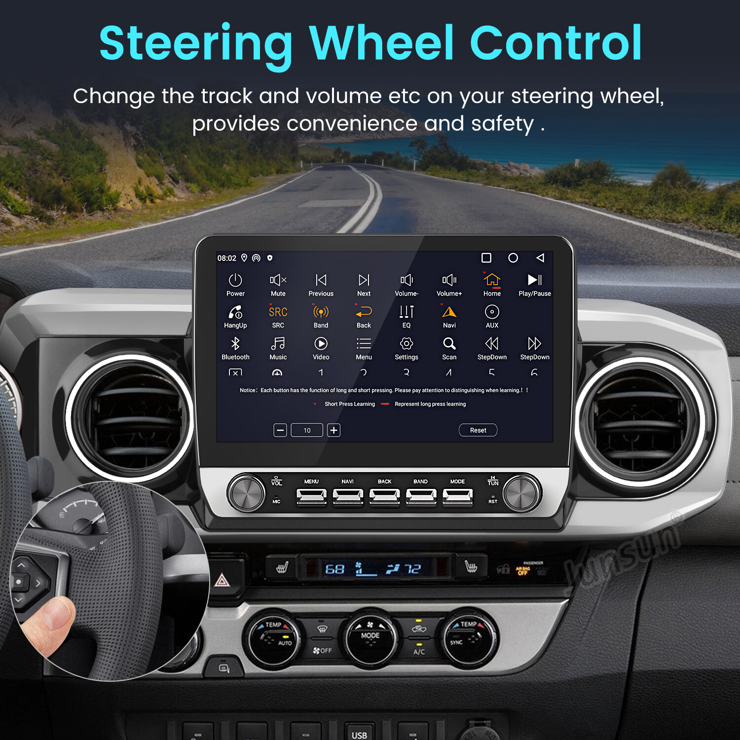 10.1″1+32G Android15 Carplay Car Stereo Radio GPS BT For Toyota Tacoma 2016-2022