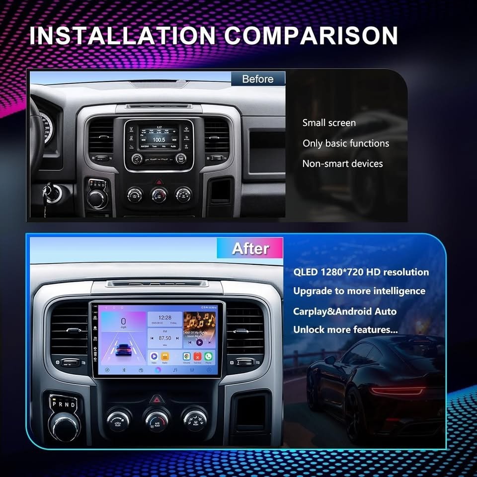 Car Radio for Dodge RAM 1500 2500 3500 2013-2018 Android 13 9″ CarPlay GPS