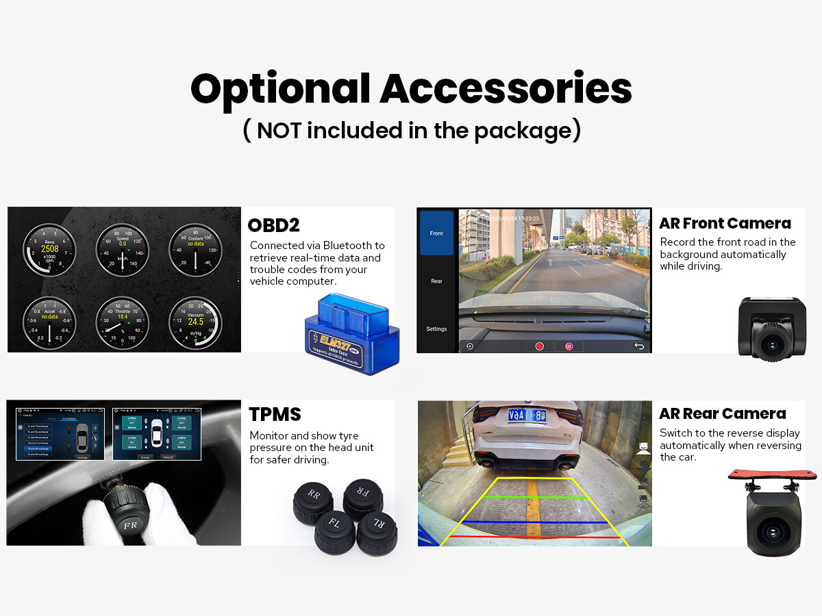 JOYING USA 10.1″ Detachable Car Stereo Android13 w/ Physical Knob & Touch Screen