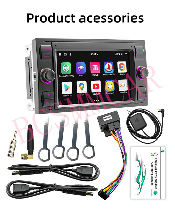 Fit For Ford Transit 2007-2024 Car Radio Stereo 7in Android 12 GPS WIFI Player