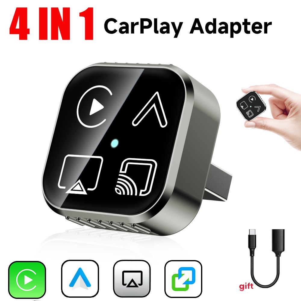 4 IN 1 CarPlay Adapter for Apple iPhone/Android Auto/AirPlay/Miracast 2026 NEW