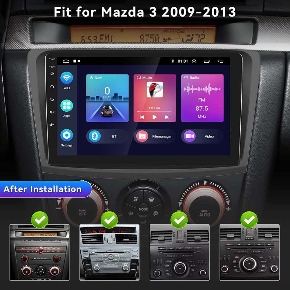 For Mazda 3 2010-2013 2+32GB Android 15 Radio CarPlay GPS Navi BT FM Car Stereo