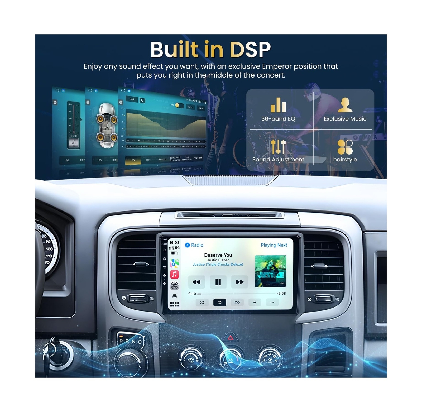 Car Stereo Radio for Dodge Ram 2013-2018 : 5GWiFi 8 Core 4+32G Wireless CarPl…