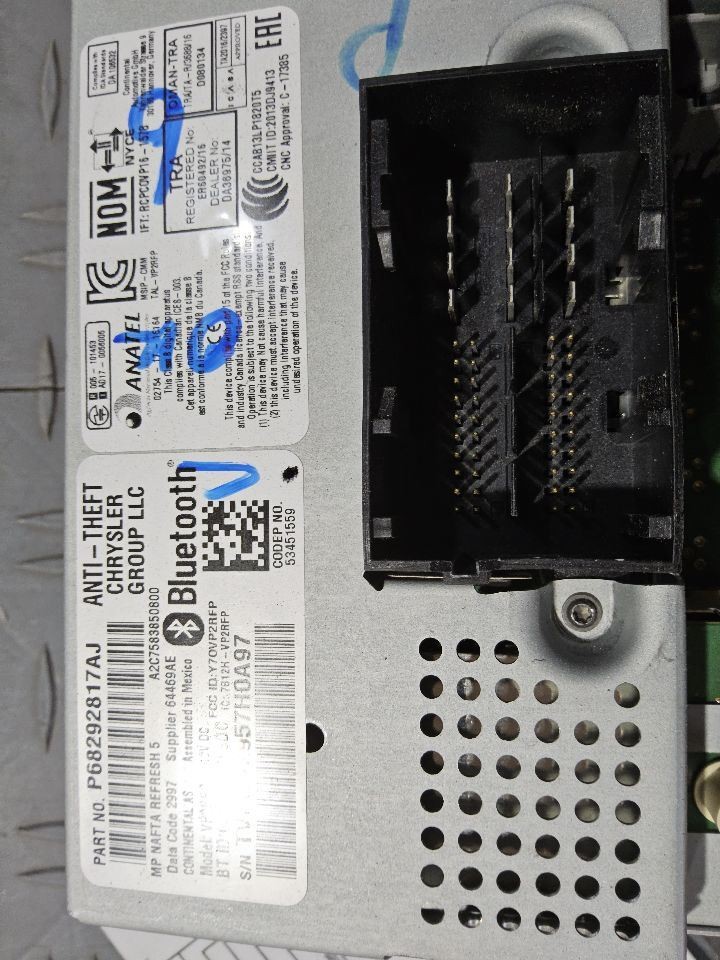 2017-2020 Jeep Compass Radio 5″ Display Screen and Receiver ID 68292817AJ