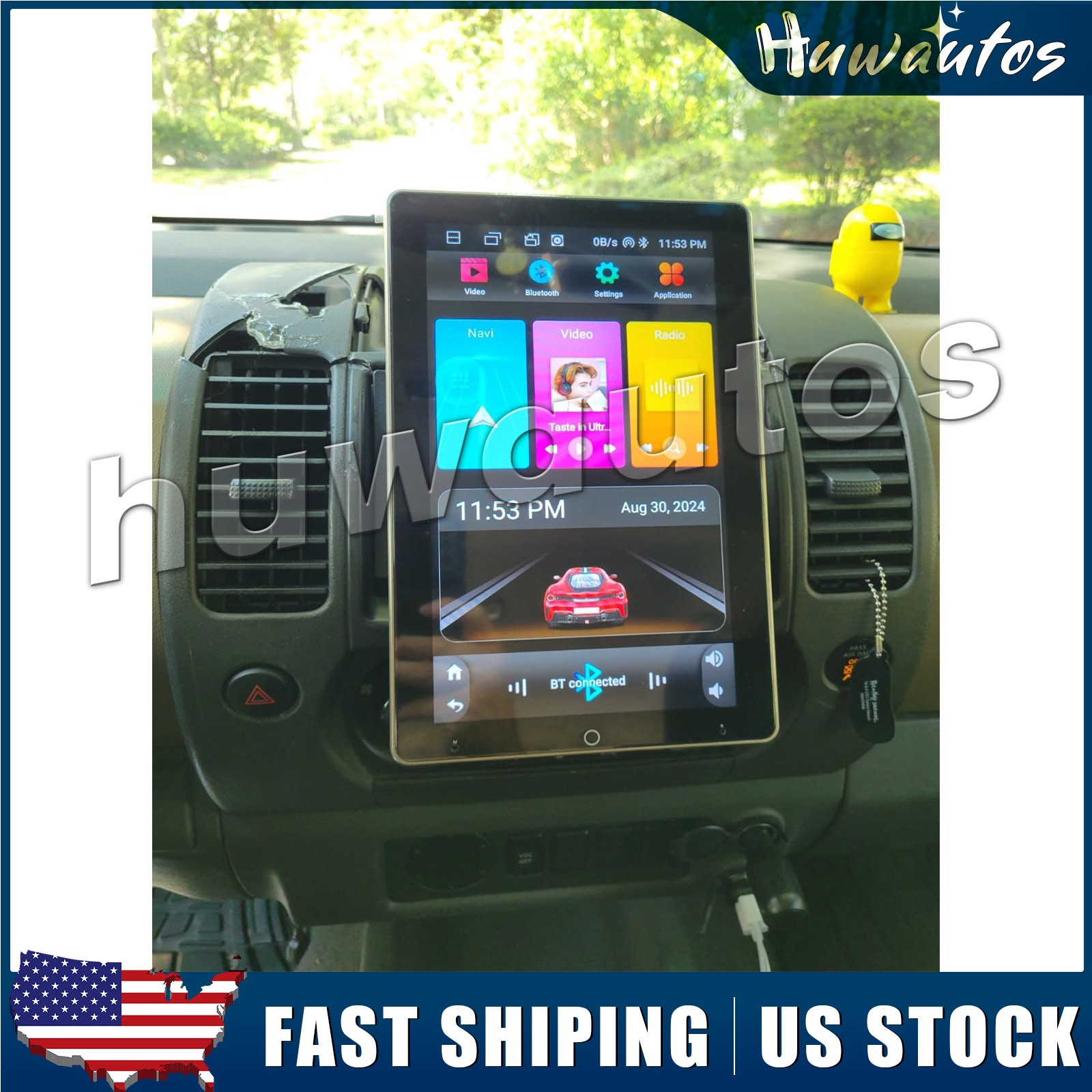 2DIN 10” Rotatable Android 13 Touch Screen Fit For Carplay Car Stereo Radio GPS