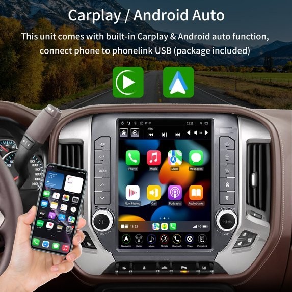 For Chevrolet Silverado GMC Sierra 2014-2018 12.1″ Android Navi Car Stereo Radio