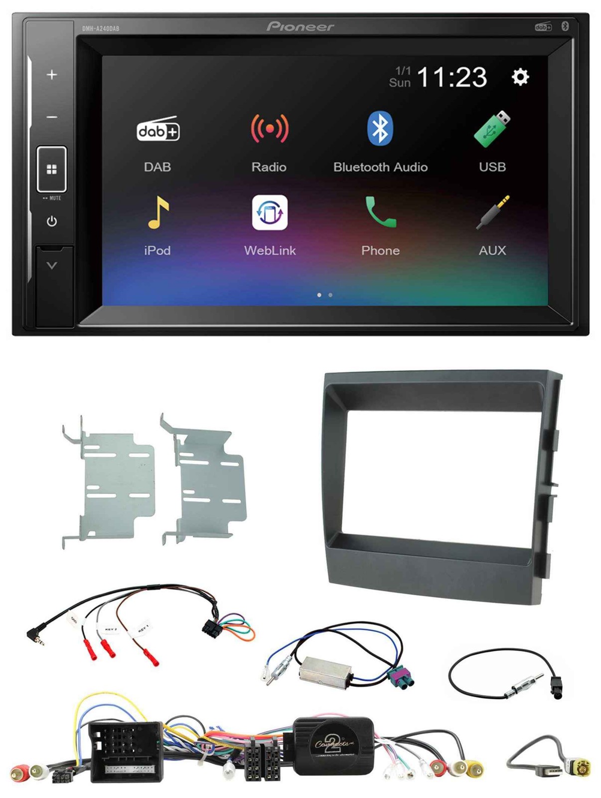 Pioneer DAB Steering Wheel 2DIN Bluetooth USB Car Stereo for Porsche Panamera 2009-2016