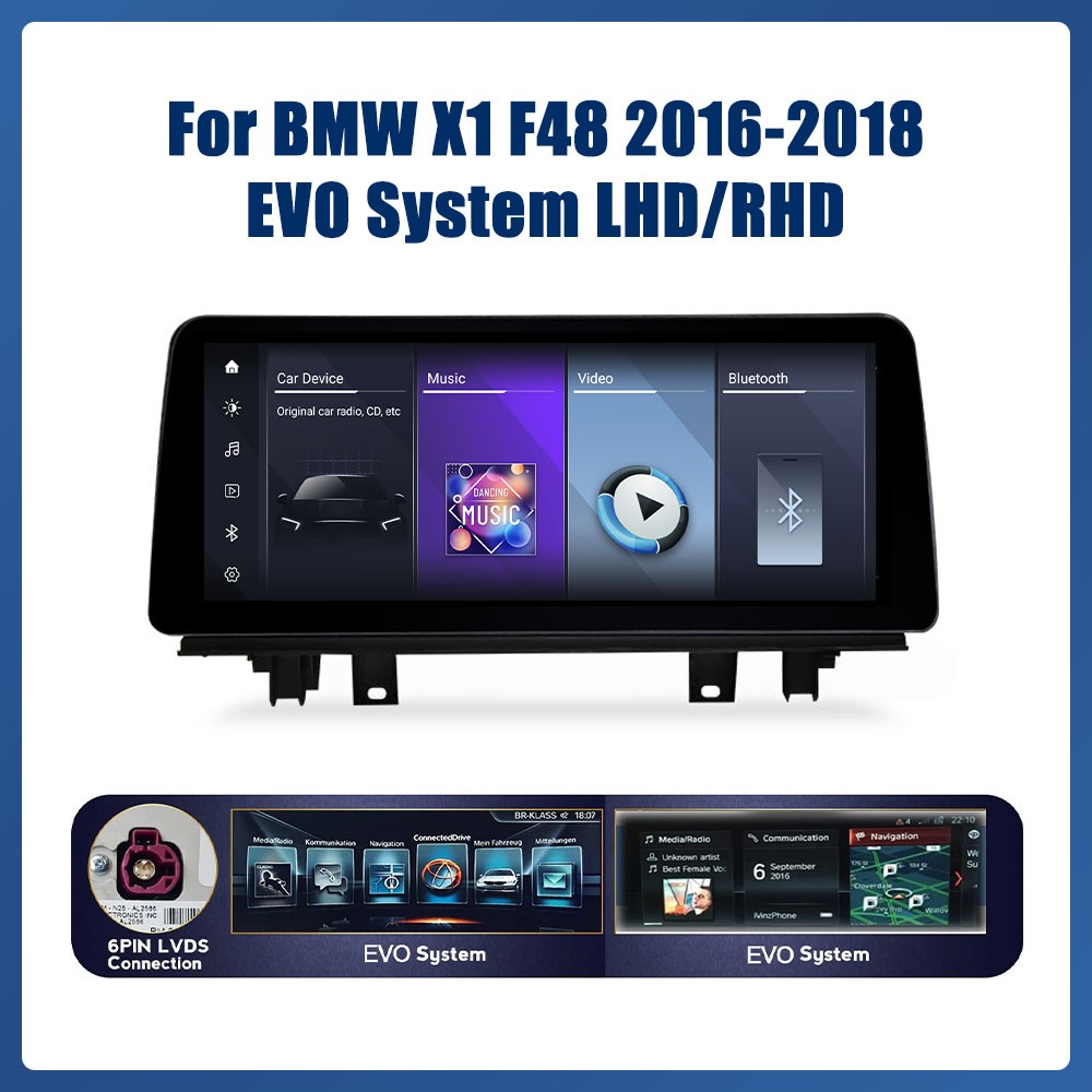 12.3in Car Stereo Radio for BMW X1 F48 2016-18 EVO System GPS Navigation Carplay