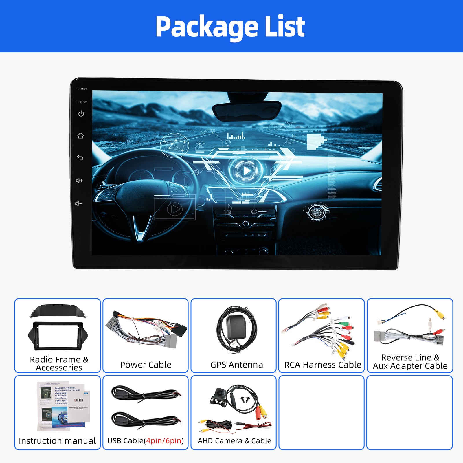 4+64G For Porsche Cayenne 2002-2010 Car Stereo Android 13 GPS Navi Apple Carplay