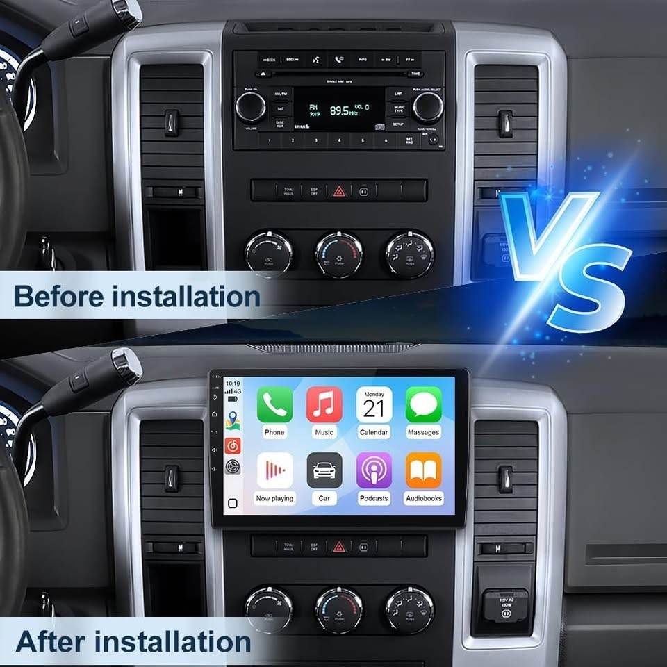 AWESAFE CarPlay Android Auto Radio for Dodge Ram 2009-2012 Jeep JK 2007-2018