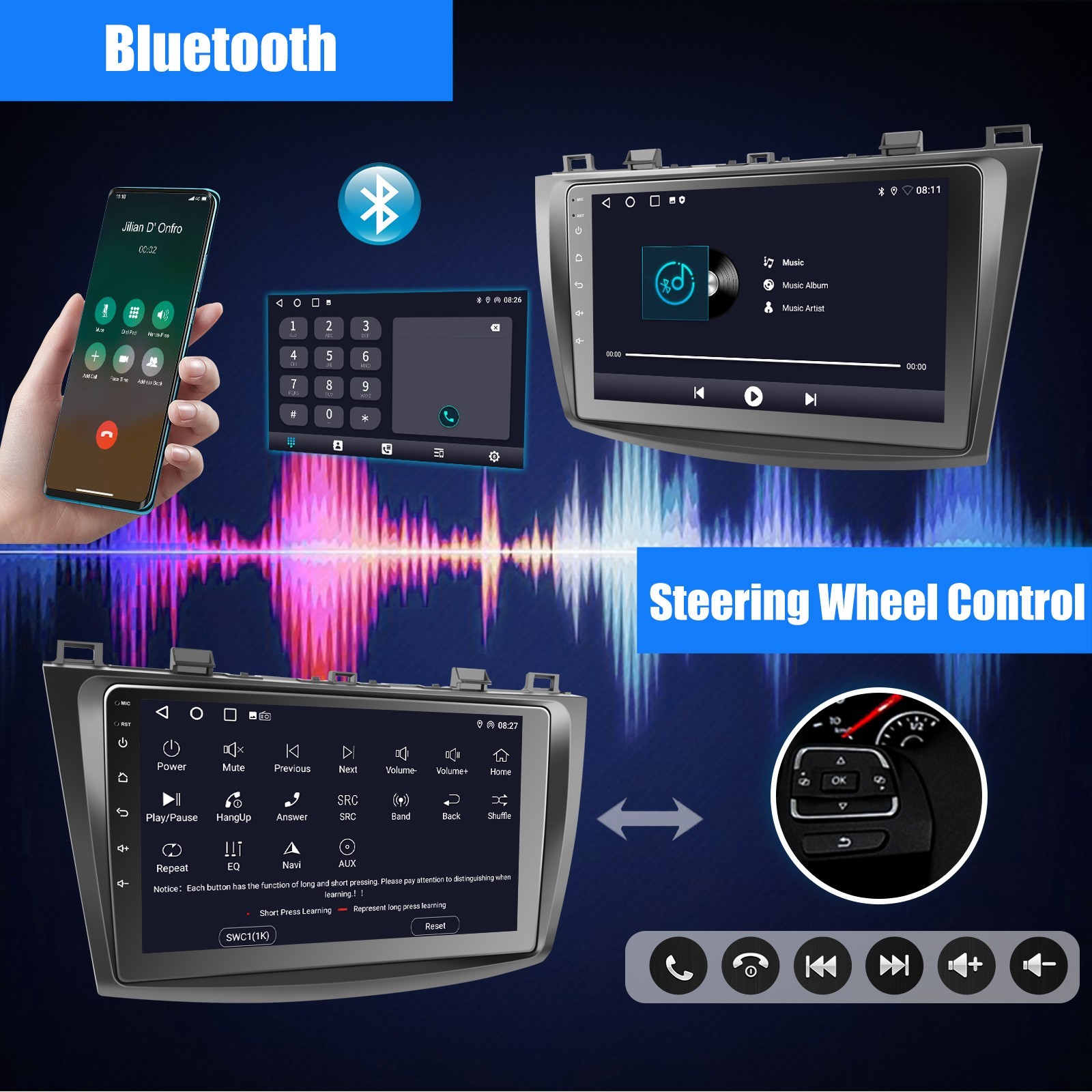 2+32GB For Mazda 3 2010-2013 Android 15 Car Stereo Radio GPS Navi CarPlay BT FM