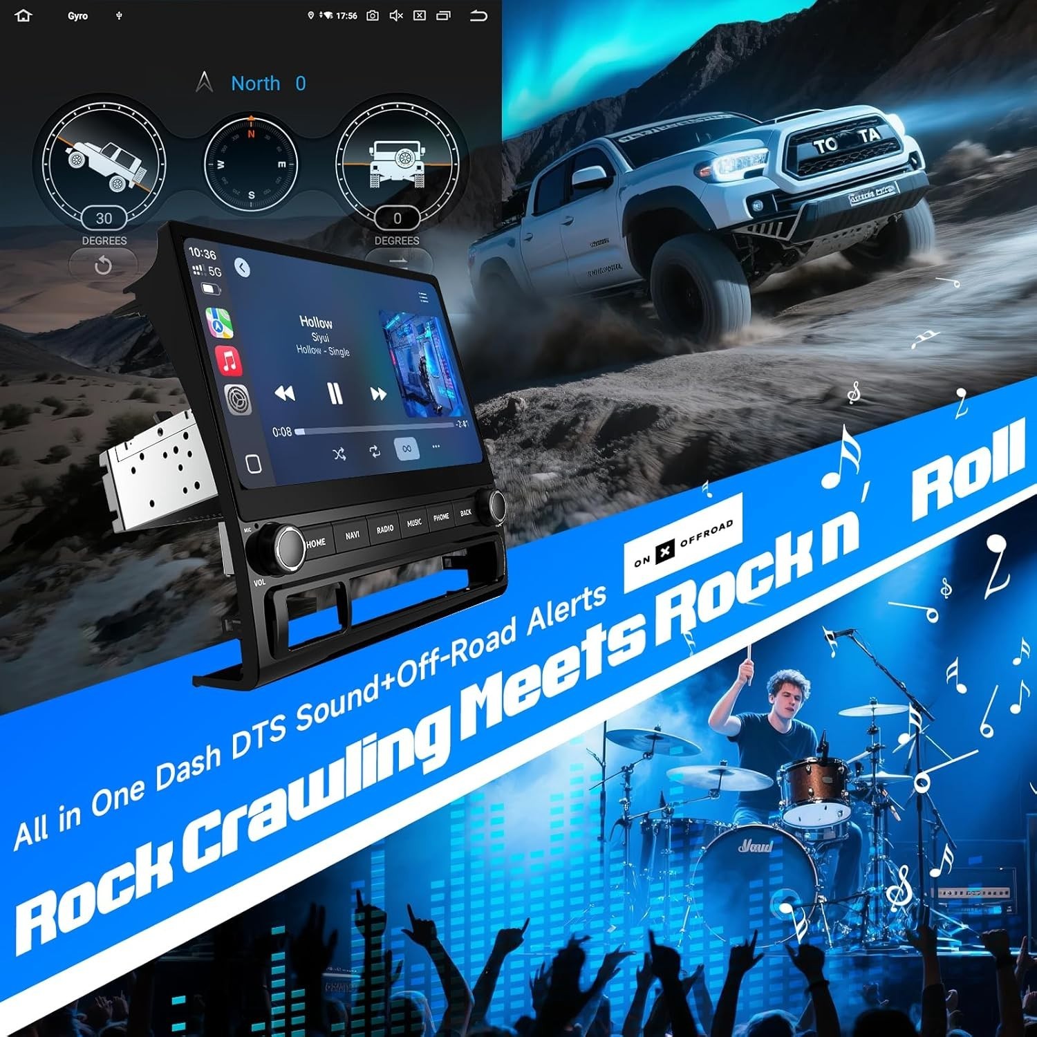 Dasaita 10.2″ Car Radio for Toyota Tacoma 2005-2015 CarPlay Built-in Navigation