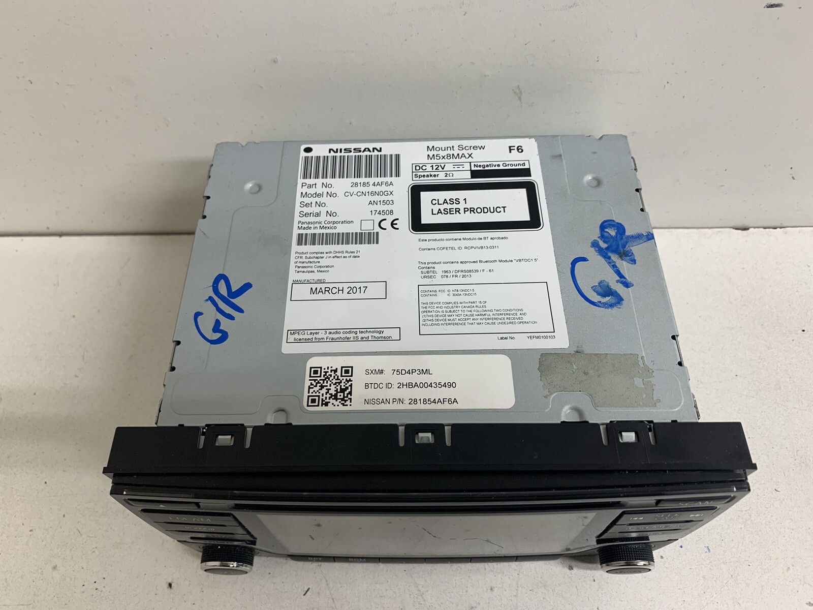 2017-2019 Nissan Sentra NON-NAV Radio Stereo w 5″ Screen 28185 4AF6A