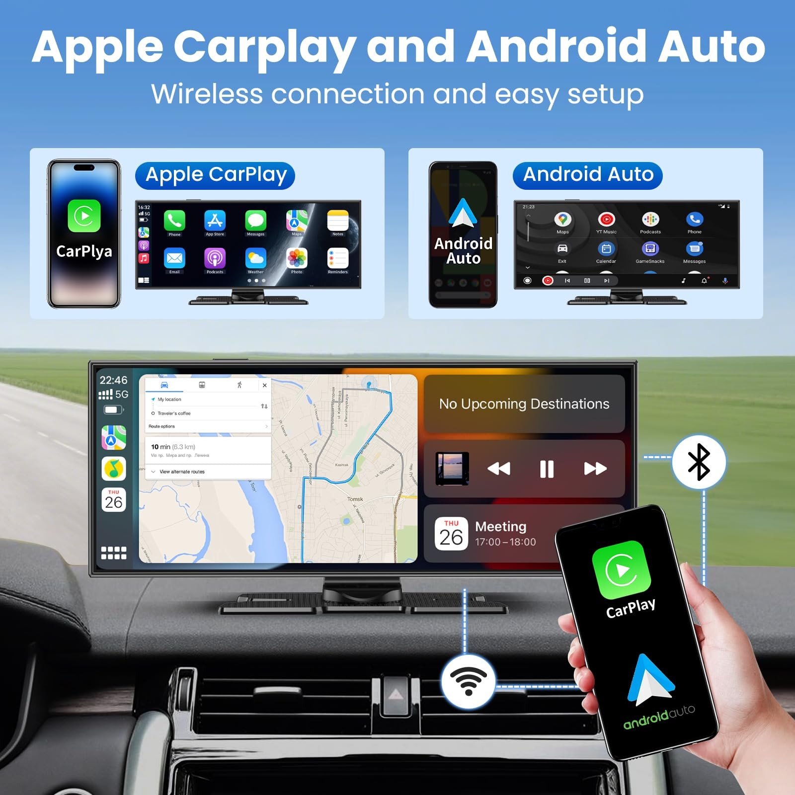11.5 Inch Carplay Display Android Auto Display, Car Play IPS Touch Screen Cable…