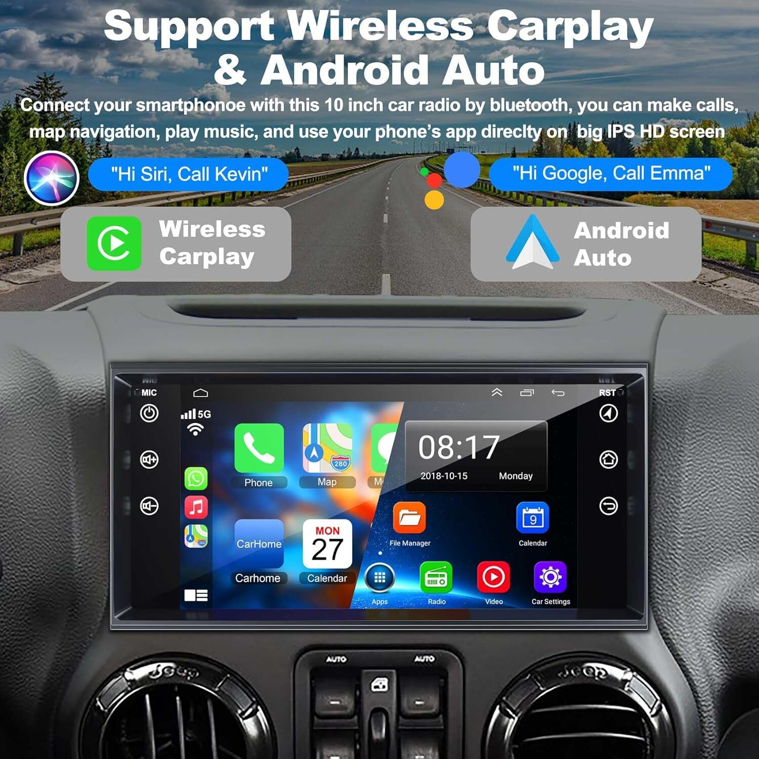 For 2011-2014 Chrysler 200 Apple CarPlay Android 13 Car Stereo Radio GPS SWC 32G